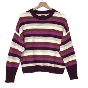 GAP Strip Crewneck Wool Alpaca Sweater Top M